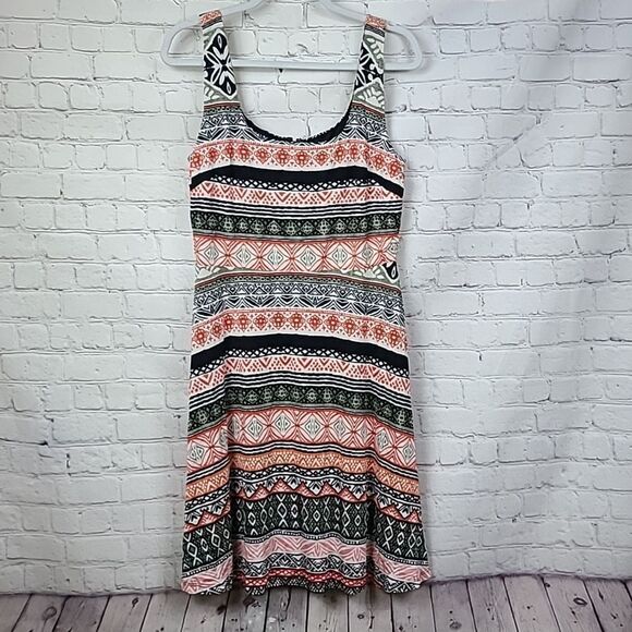 Loft Riverwalk Fit & Flare Geo Stripe Print Sleeveless Jersey Dress Size 8 Knee - Picture 11 of 11
